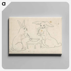 アートパネル-Rabbits cooking - アーノルド ピーター ワイズ クビンチャン Canvas.