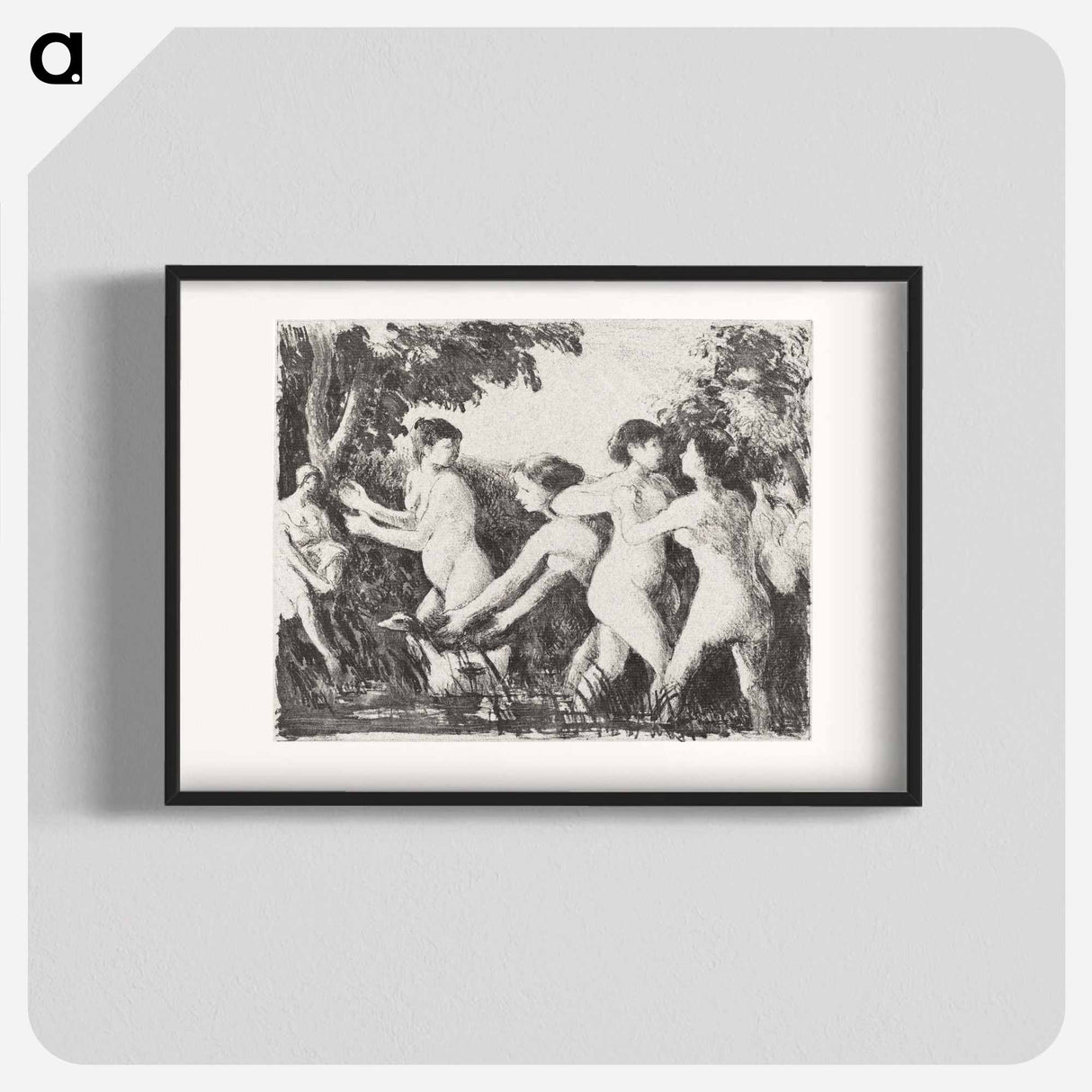 アートポスター-Bathers Wrestling - カミーユ ピサロ Poster.