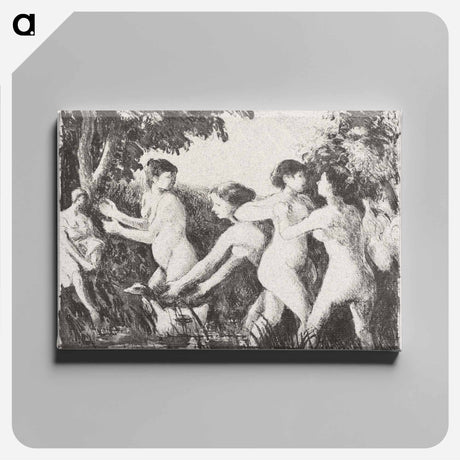 アートパネル-Bathers Wrestling - カミーユ ピサロ Canvas.