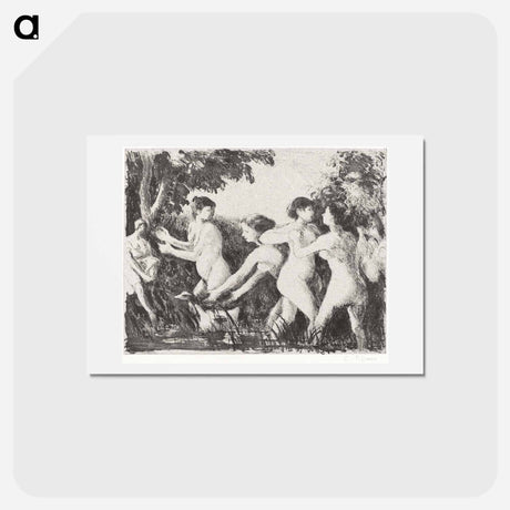 アートポストカード-Bathers Wrestling - カミーユ ピサロ Postcard.