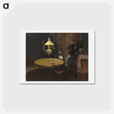 アートポストカード-Interior, after Dinner - クロード モネ Postcard.