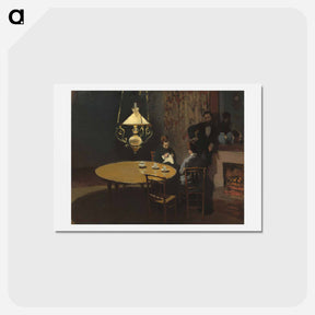 アートポストカード-Interior, after Dinner - クロード モネ Postcard.