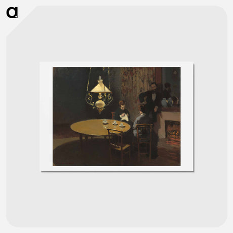 アートポストカード-Interior, after Dinner - クロード モネ Postcard.