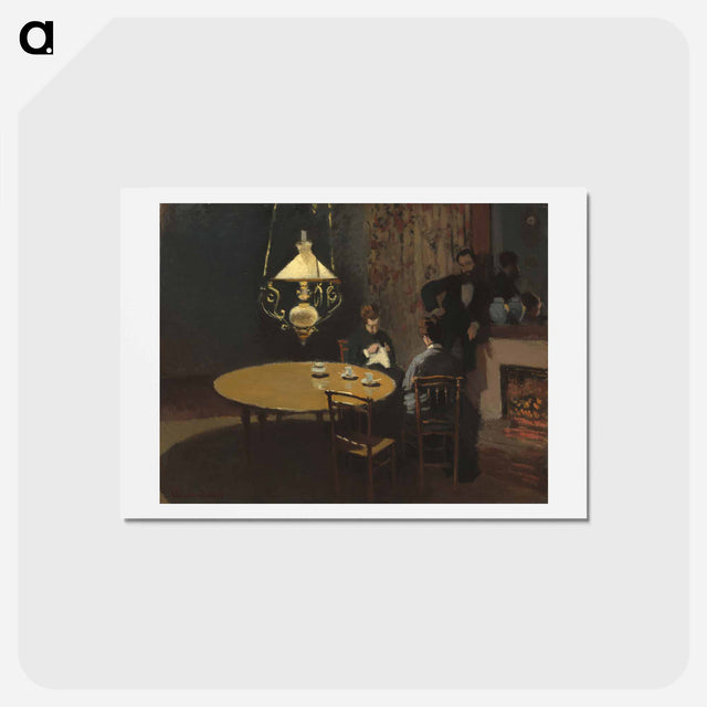 アートポストカード-Interior, after Dinner - クロード モネ Postcard.
