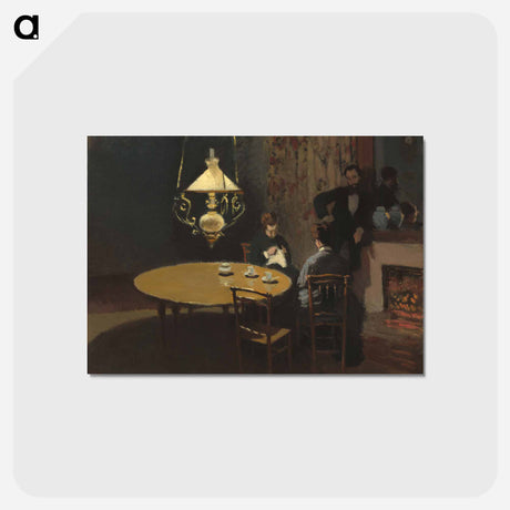 アートポストカード-Interior, after Dinner - クロード モネ Postcard.