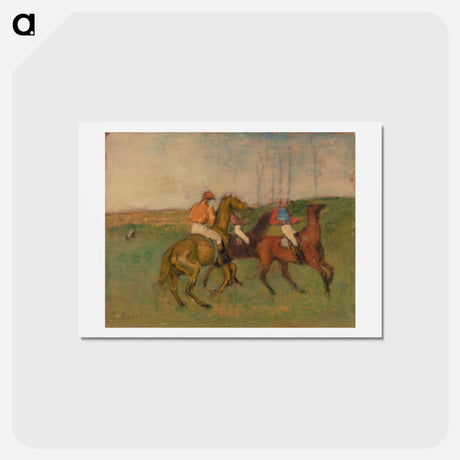 アートポストカード-Jockeys and Race Horses - エドガー ドガ Postcard.