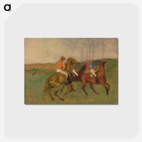 アートポストカード-Jockeys and Race Horses - エドガー ドガ Postcard.