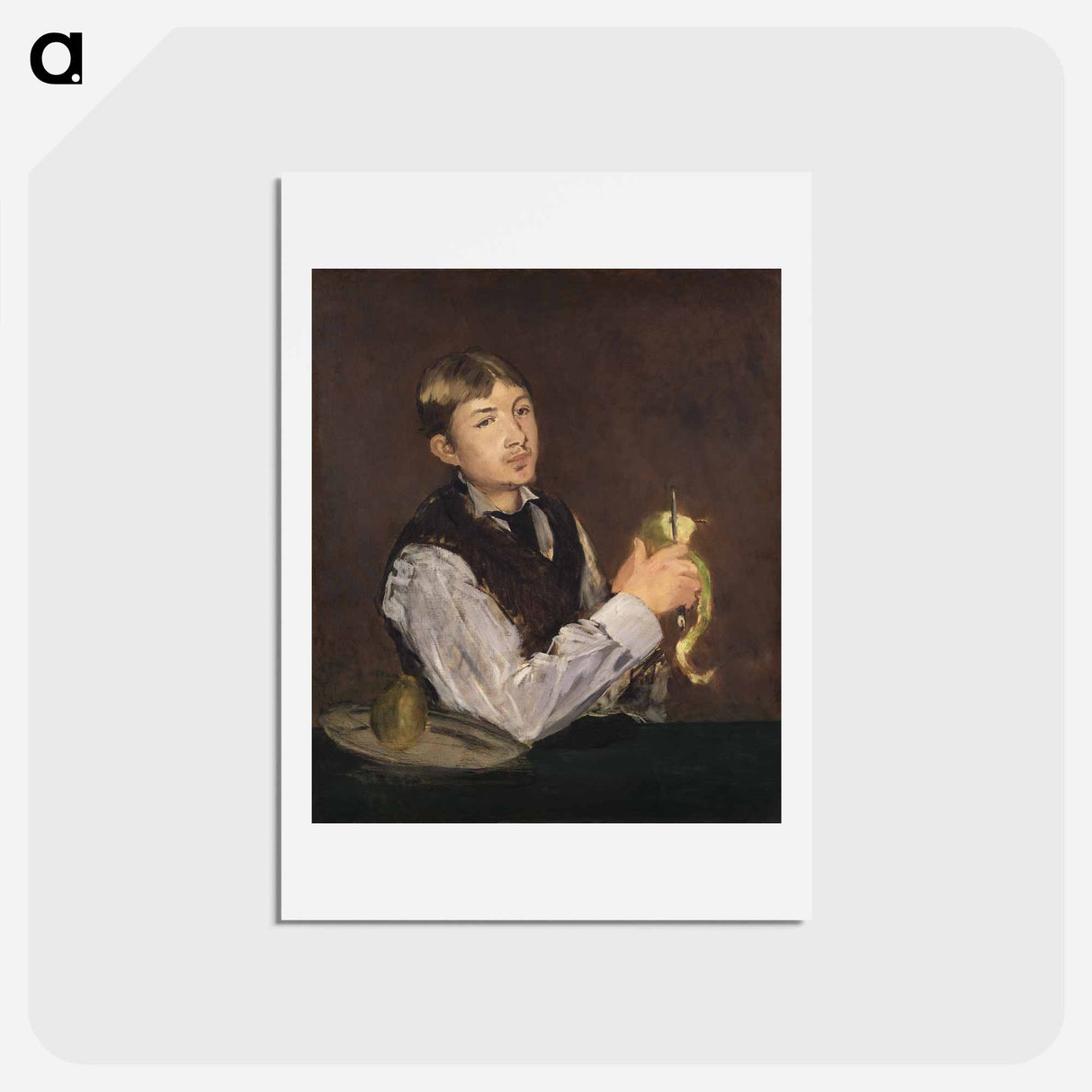 アートポストカード-Young Boy Peeling a Pear - エドゥアール マネ Postcard.