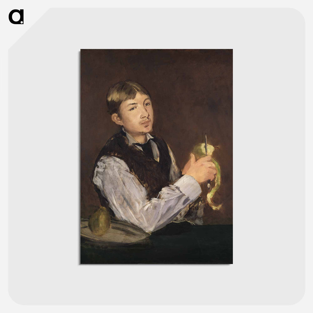 アートポストカード-Young Boy Peeling a Pear - エドゥアール マネ Postcard.