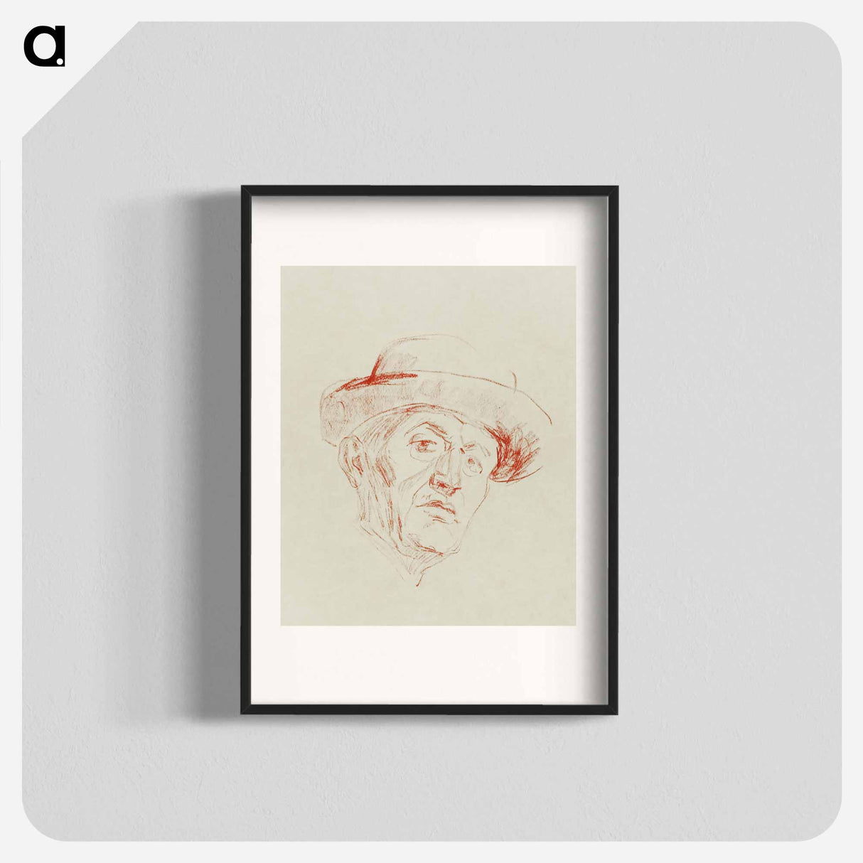 アートポスター-Self–Portrait with Hat I - エドヴァルド ムンク Poster.