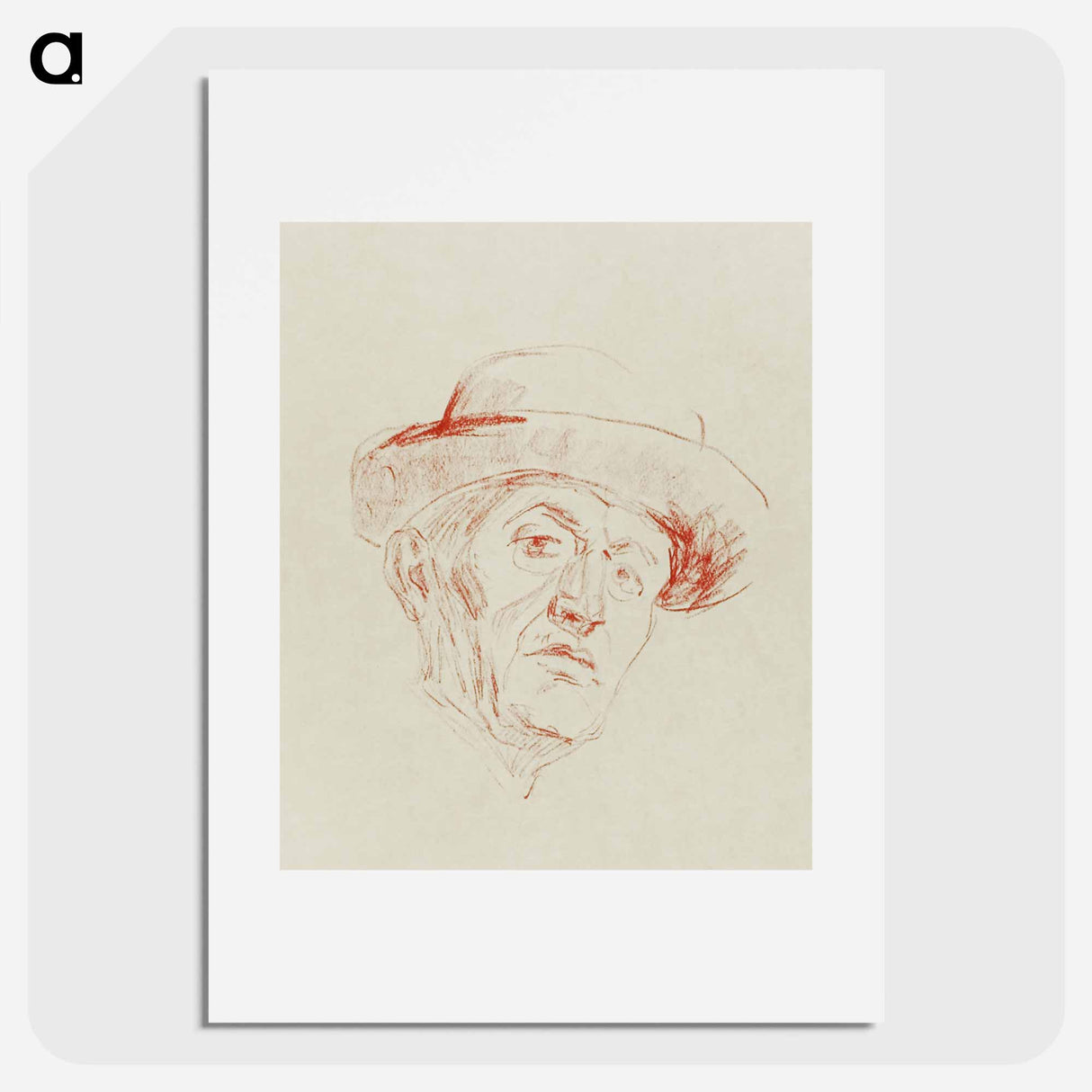 アートポスター-Self–Portrait with Hat I - エドヴァルド ムンク Poster.