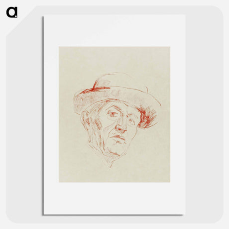 アートポスター-Self–Portrait with Hat I - エドヴァルド ムンク Poster.