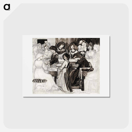 アートポストカード-Study for The Wedding Feast of Sir Degrevaunt - エドワード バーン ジョーンズ Postcard.