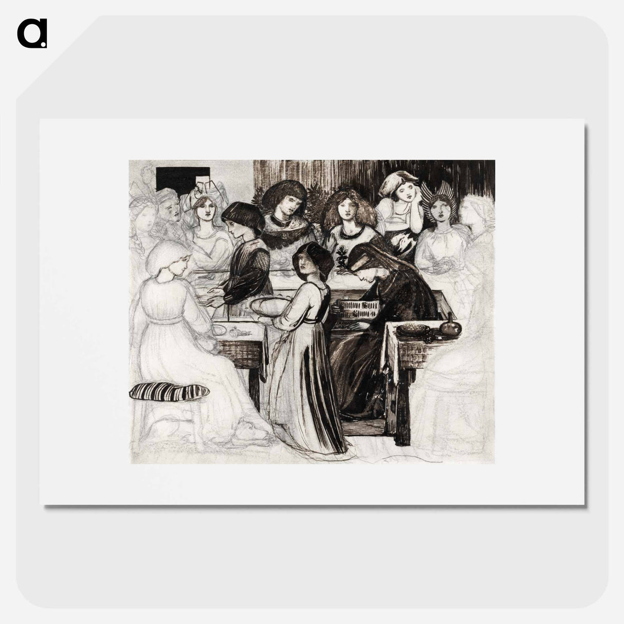 Study for The Wedding Feast of Sir Degrevaunt - エドワード バーン ジョーンズ Poster.