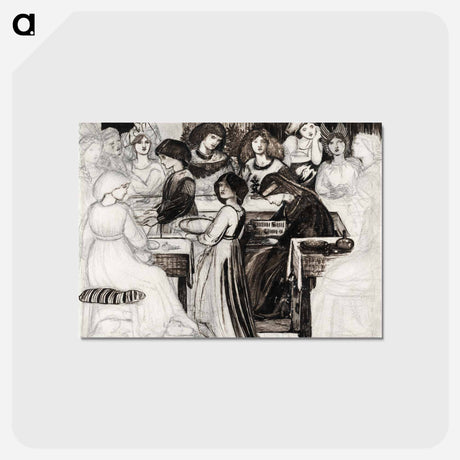 アートポストカード-Study for The Wedding Feast of Sir Degrevaunt - エドワード バーン ジョーンズ Postcard.