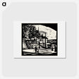 アートポストカード-Shed on the Bank of the Elbe - エルンスト ルートヴィヒ キルヒナー Postcard.