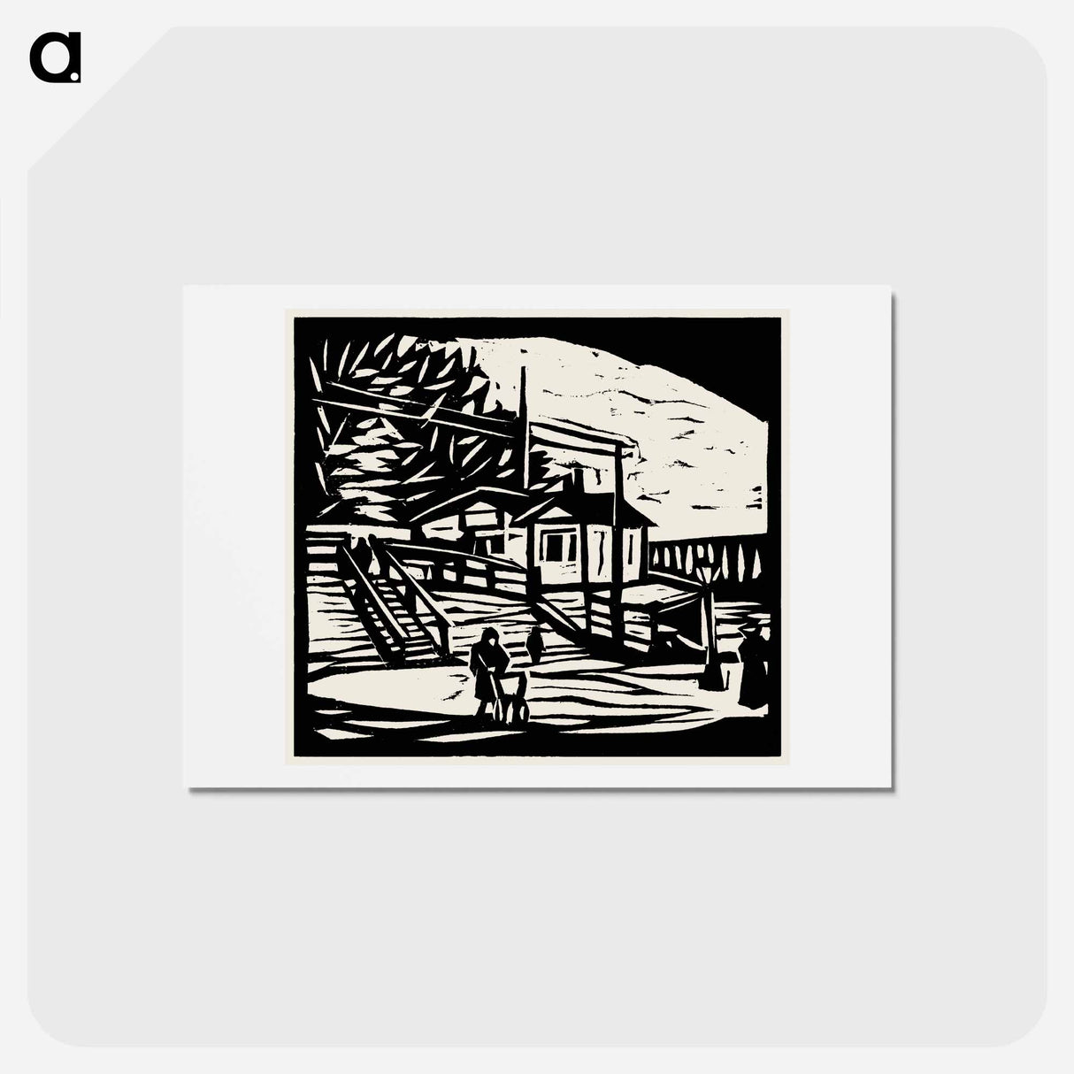アートポストカード-Shed on the Bank of the Elbe - エルンスト ルートヴィヒ キルヒナー Postcard.