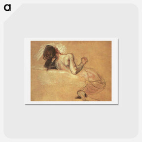 アートポストカード-Study Sardanapalus - ウジェーヌ ドラクロワ Postcard.