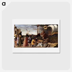 アートポストカード-The Story of St. Nicholas: St. Nicholas saves the ship - フラ アンジェリコ Postcard.