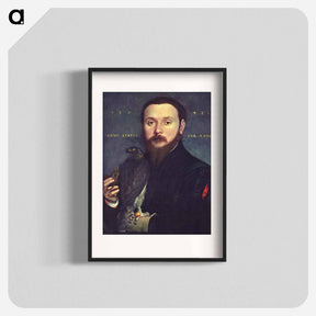 アートポスター-Portrait of Nobleman with a falcon - ハンス ホルバイン Poster.