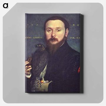 Portrait of Nobleman with a falcon - ハンス ホルバイン Canvas.