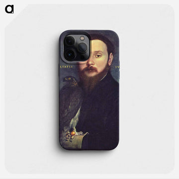 Portrait of Nobleman with a falcon - ハンス ホルバイン Phone Case.