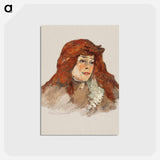 アートポストカード-Mme Lili Grenier - アンリ ド トゥールーズ ロートレック Postcard.
