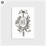 アートポストカード-Title vignette with monogram W.P.K. - ジャン ベルナール Postcard.