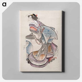 アートパネル-Hokusai's Japanese woman from Album of Sketches - 葛飾 北斎 Canvas.