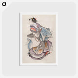 アートポストカード-Hokusai's Japanese woman from Album of Sketches - 葛飾 北斎 Postcard.