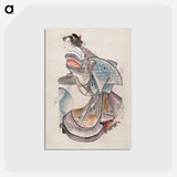 アートポストカード-Hokusai's Japanese woman from Album of Sketches - 葛飾 北斎 Postcard.