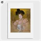 Woman in Raspberry Costume Holding a Dog - Mary Cassatt Poster.