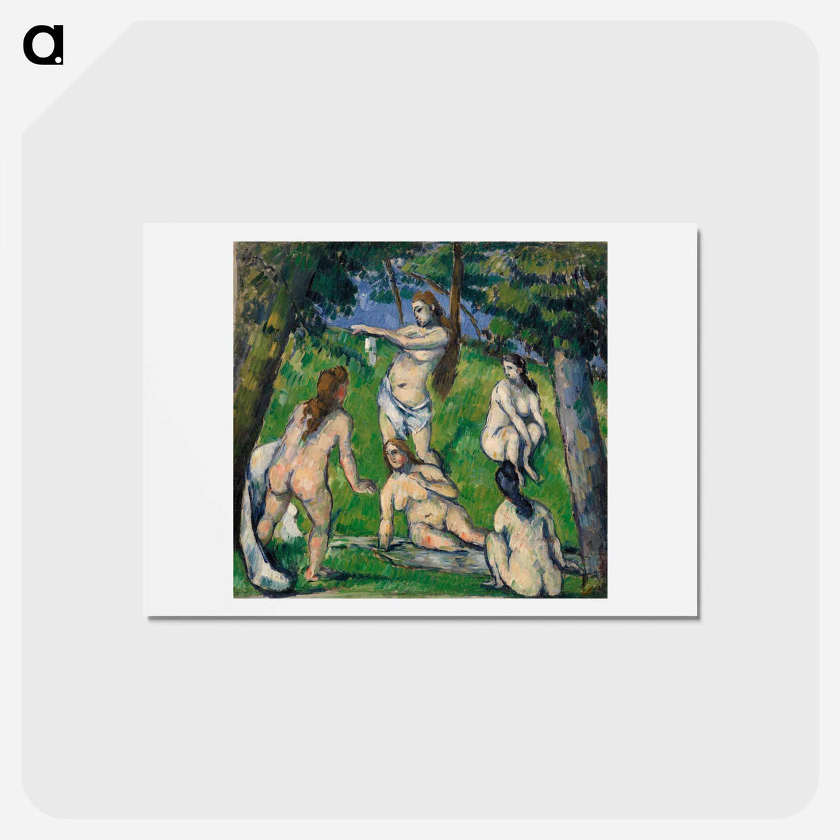 アートポストカード-Five Bathers - ポール セザンヌ Postcard.
