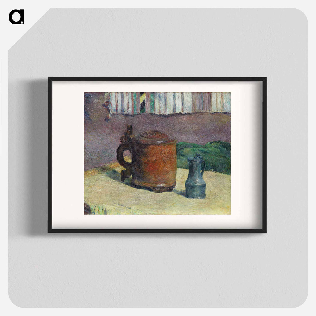 Still Life: Wood Tankard and Metal Pitcher - Paul Gauguin Poster.