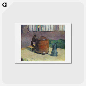 アートポストカード-Still Life: Wood Tankard and Metal Pitcher - ポール ゴーギャン Postcard.