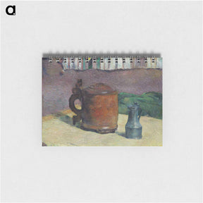 アートメモ帳-Still Life: Wood Tankard and Metal Pitcher - ポール ゴーギャン Memo.