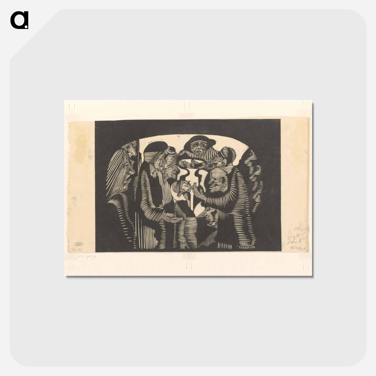 Groep figuren in een boog
 - サミュエル ジェスルン Postcard.