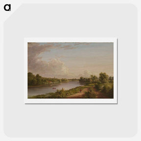 アートポストカード-View of the Thames - トーマス コール Postcard.