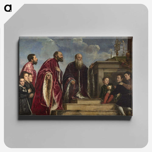 The Vendramin Family Venerating a Relic of the True Cross - ティツィアーノ ヴェチェッリオ Canvas.