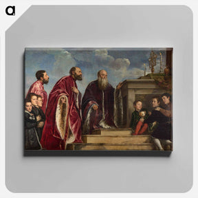 アートパネル-The Vendramin Family Venerating a Relic of the True Cross - ティツィアーノ ヴェチェッリオ Canvas.