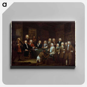 アートパネル-The Gaols Committee of the House of Commons - ウィリアム ホガース Canvas.