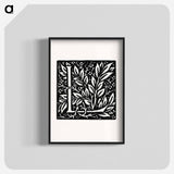 アートポスター-Love is Enough–Initial letter “L” entwined with Laurel Leaves - ウィリアム モリス Poster.