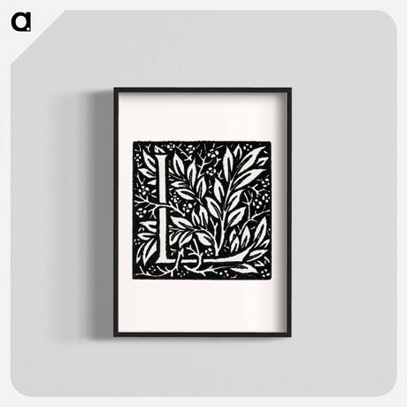 アートポスター-Love is Enough–Initial letter “L” entwined with Laurel Leaves - ウィリアム モリス Poster.