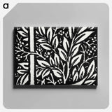 アートパネル-Love is Enough–Initial letter “L” entwined with Laurel Leaves - ウィリアム モリス Canvas.