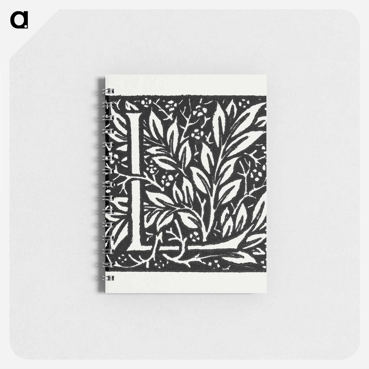 Love is Enough–Initial letter “L” entwined with Laurel Leaves - ウィリアム モリス Memo.