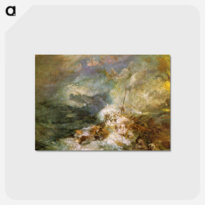 アートポストカード-Fire at Sea - ウィリアム ターナー Postcard.
