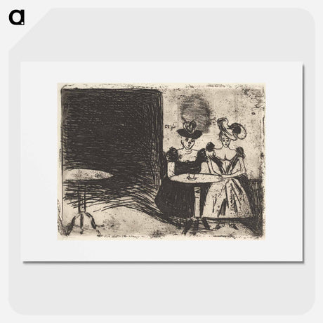 アートポスター-Night Café - エドヴァルド ムンク Poster.