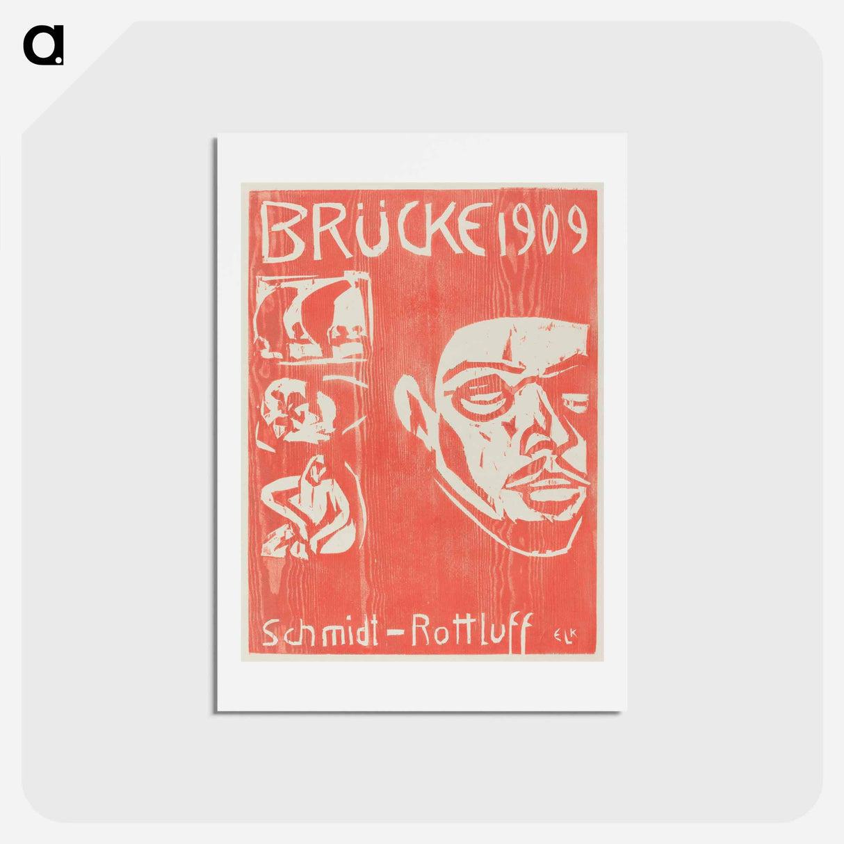 アートポストカード-Cover of the Fourth Yearbook of the Artist Group the Brucke - エルンスト ルートヴィヒ キルヒナー Postcard.