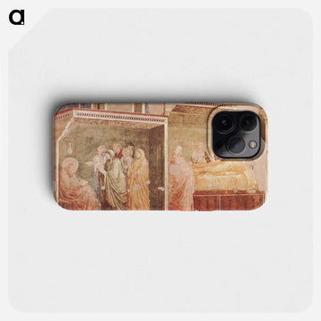 The Birth of St. John the Baptist and his father Zacharias writing his name - ジョット ディ ボンドーネ Phone Case.