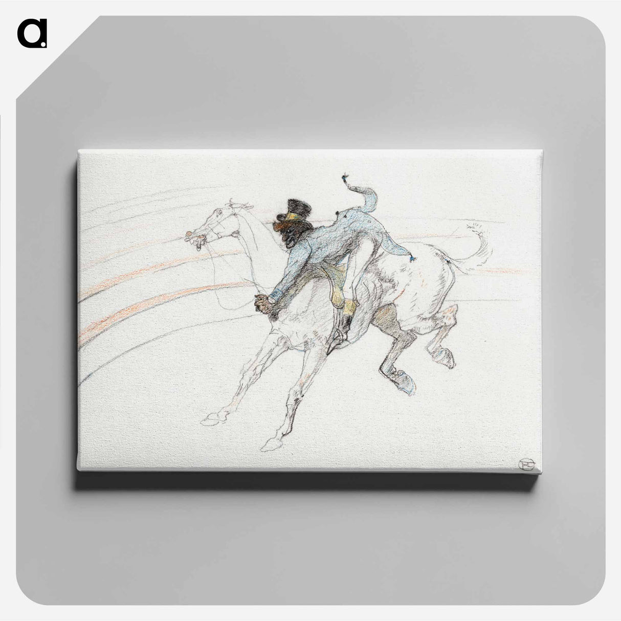 アートパネル-Circus "Chocolat, scene comique" - アンリ ド トゥールーズ ロートレック Canvas.